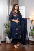 Navy Wildflower Suit Set