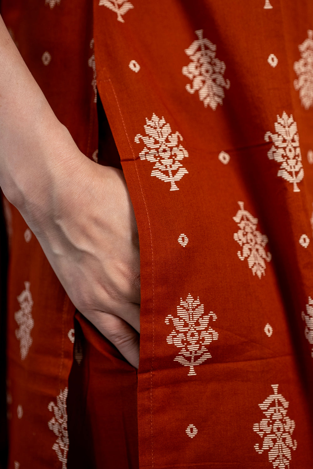 Rust Cottton Kurta Set