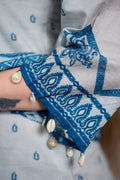 Blue Pure Cotton Straight Suit Set