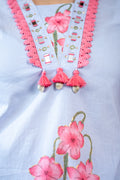 Sky Pure Cotton A Line Suit Set