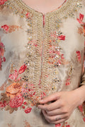 Beige Floral Kurta Set