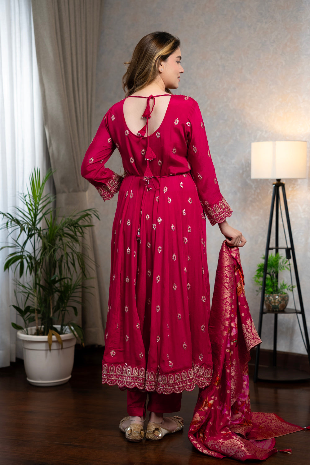 Fuchsia Anarkali Suit Set
