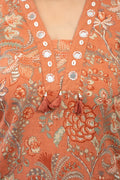 Orange Floral Kurta Set
