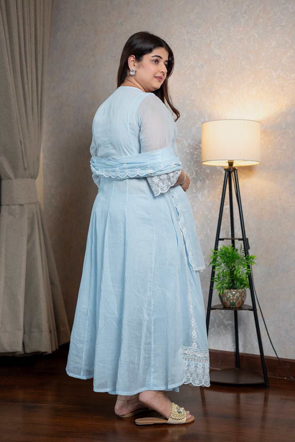 Sky Mul Cotton Kurta Set