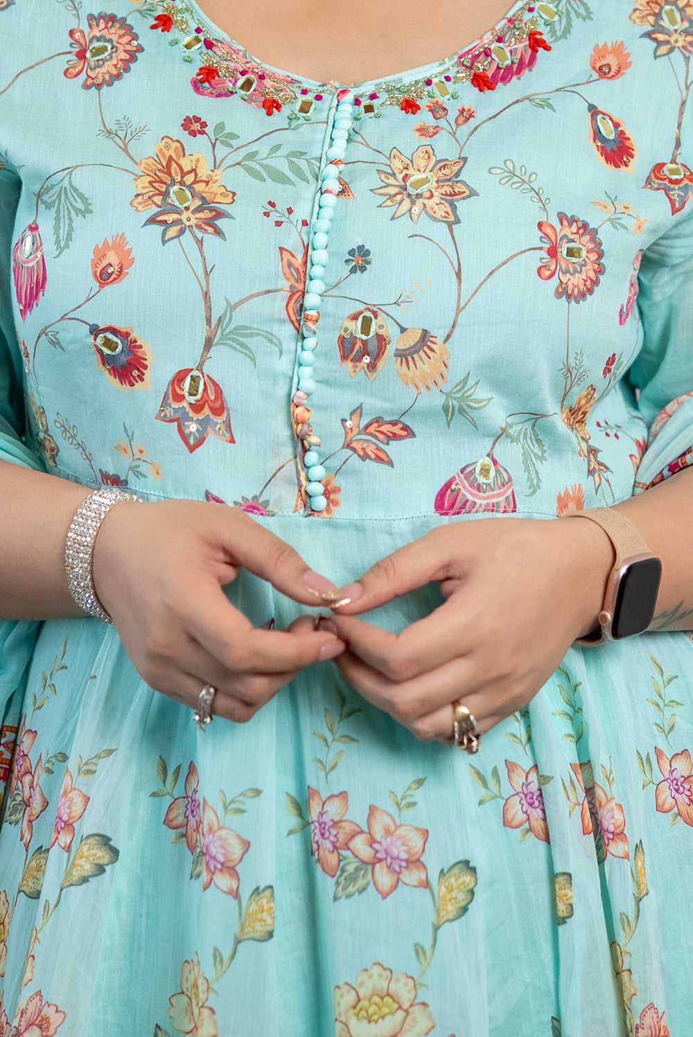 Aqua Skirt Suit Set