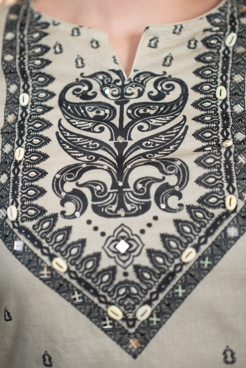 Black Pure Cotton Straight Suit Set