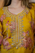 Mustard Crepe Kurta Set