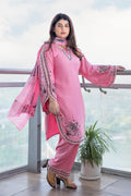 Pink White Embroidered Bell-Sleeve Suit Set