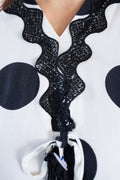White Black Polka Dot Suit Set