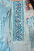 Sea Blue Floral Cotton Suit Set
