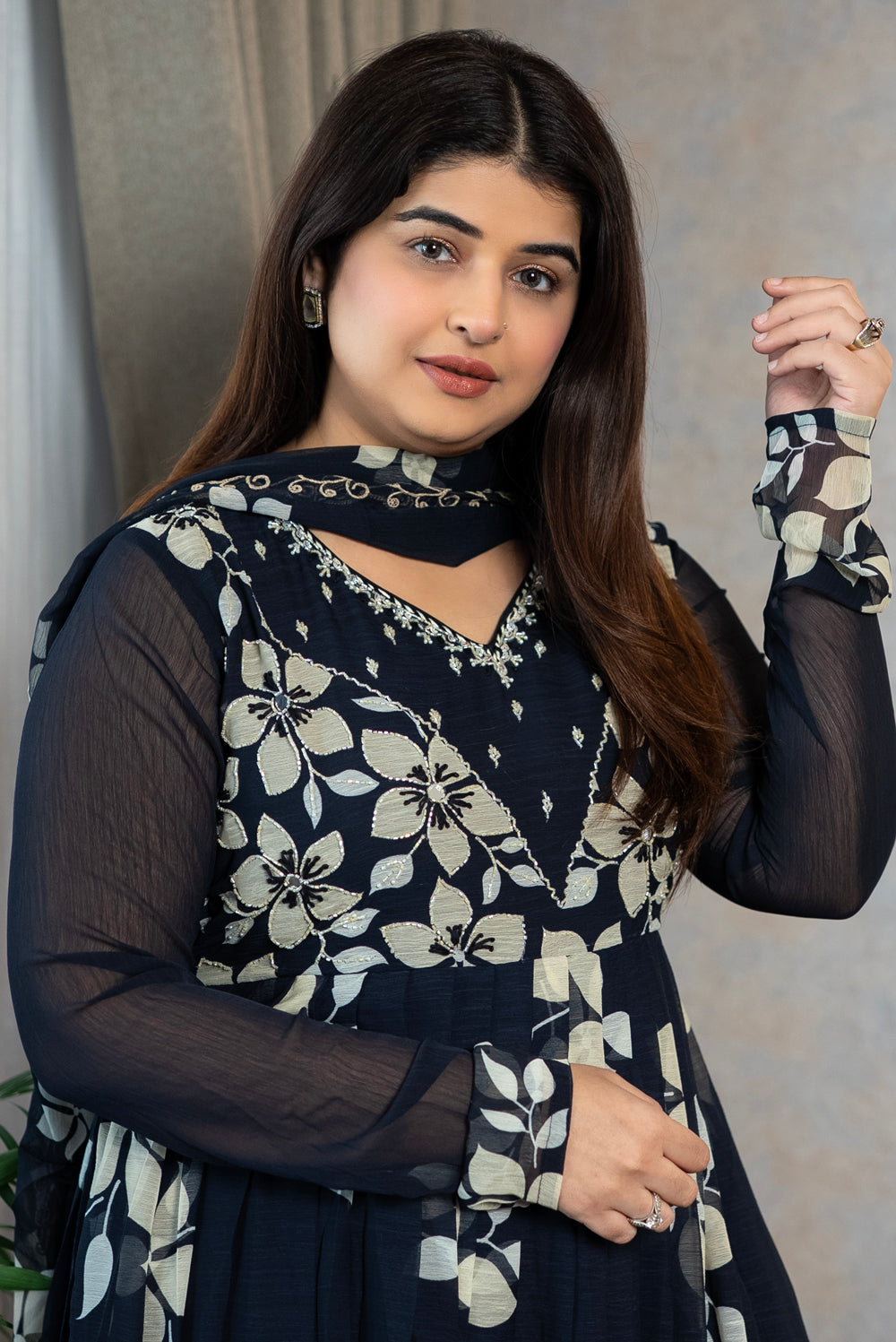 Floral Anarkali Suit Set