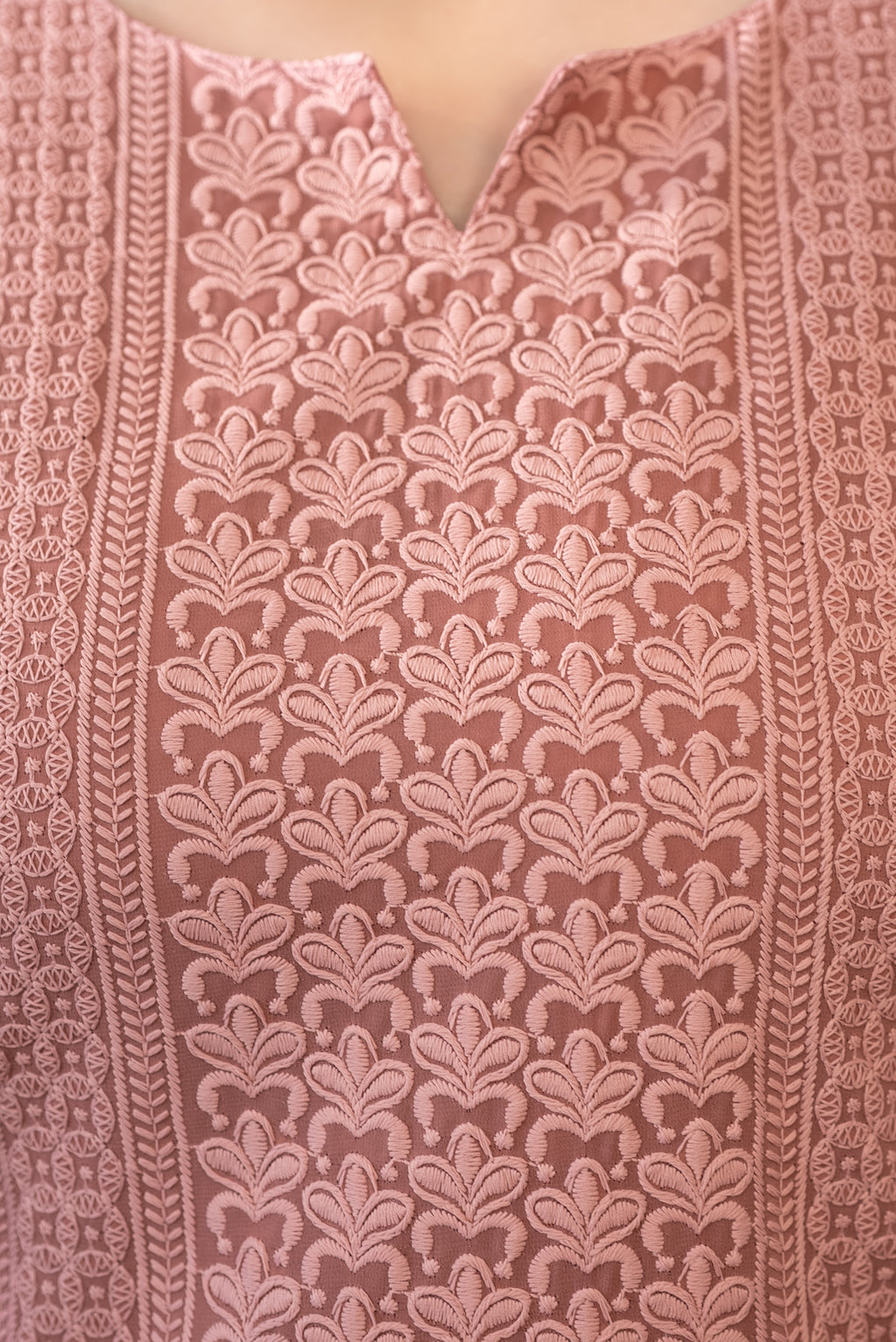 Dusty Rose Lucknowi Embroidery Suit Set