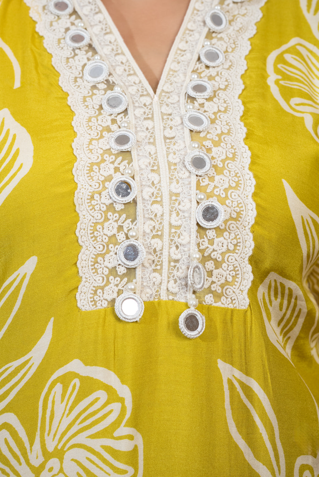 Lime Green Muslin Suit Set