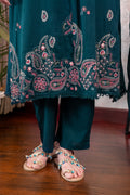 Teal Handwork Paisley Suit Set