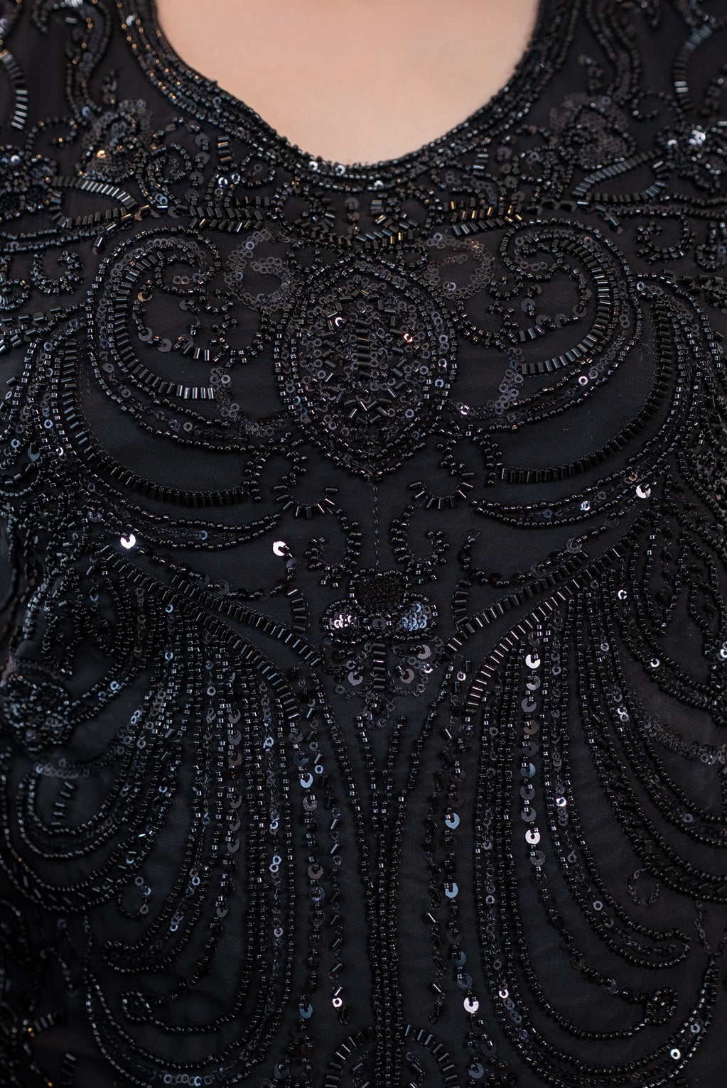 Black Georgette Sequin Sharara Suit Set