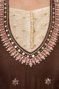Chocolate Brown Embroidered Suit Set