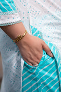 White & Aqua Embroidered Farshi Suit Set