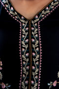 Midnight Blossom Embroidered Suit Set