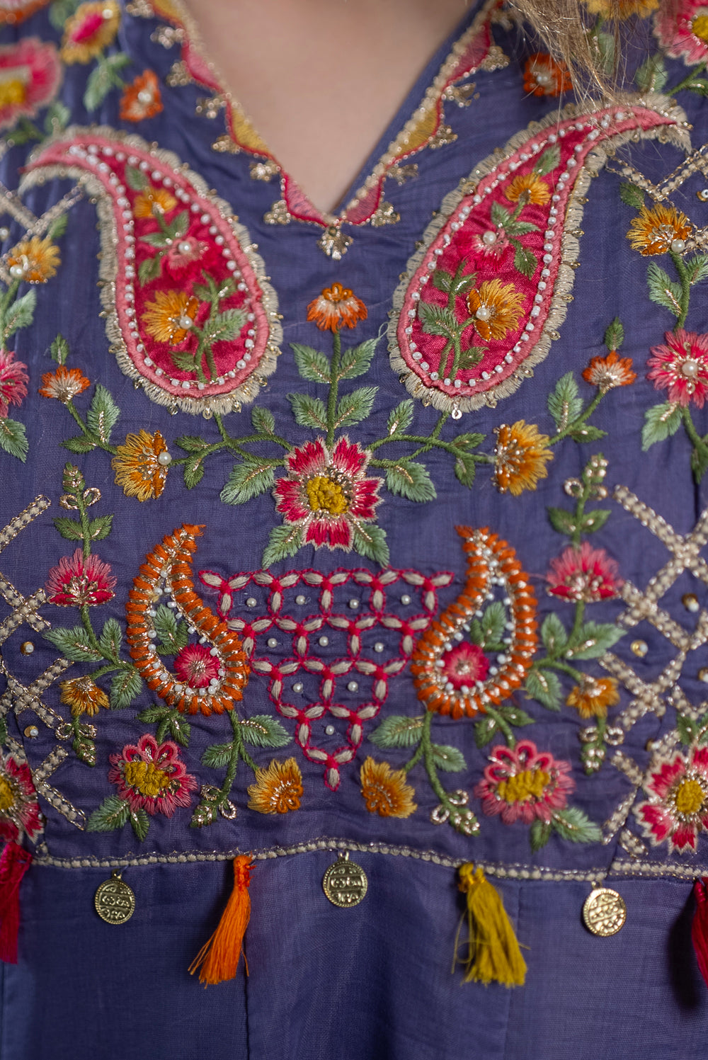 Purple Chanderi Kurta Set