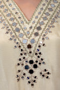 Cream Mirror Work Palazzo Set