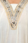 Dove White Anarkali Suit Set