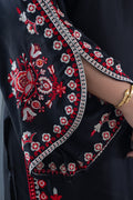 Black Red Bell-Sleeve Embroidered Suit Set